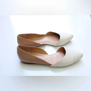 Tommy Hilfiger Two-Tone Pointed Toe D'Orsay Flats in Beige and Cream